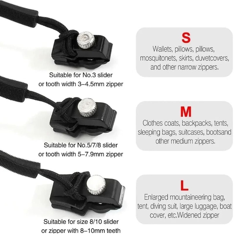 Universal Zipper Repair Kit Detachable Slider Replacement For Quick Fixes 7