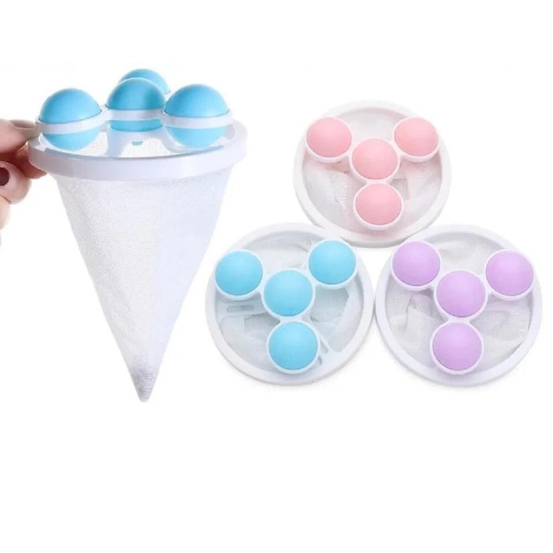 Laundry Lint Catcher Mesh Bags Pet Hair Remover Reusable Washer Floaters For Clean Clothes 1