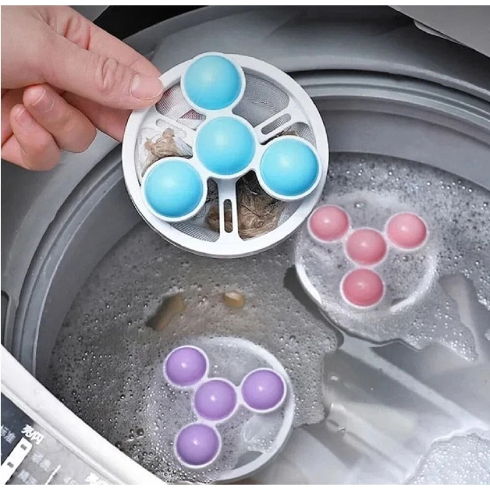 Laundry Lint Catcher Mesh Bags Pet Hair Remover Reusable Washer Floaters For Clean Clothes 3
