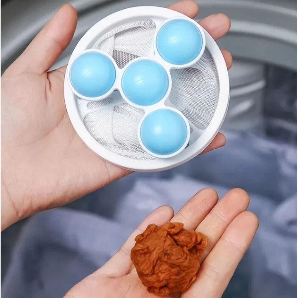 Laundry Lint Catcher Mesh Bags Pet Hair Remover Reusable Washer Floaters For Clean Clothes 4