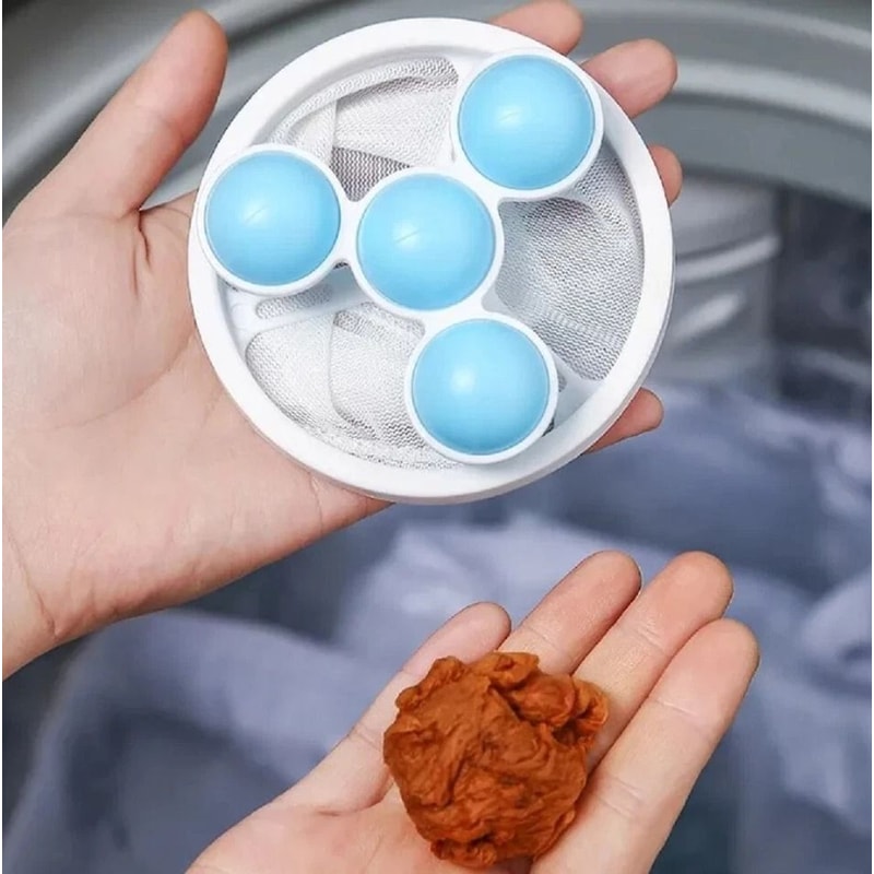 Laundry Lint Catcher Mesh Bags Pet Hair Remover Reusable Washer Floaters For Clean Clothes 4