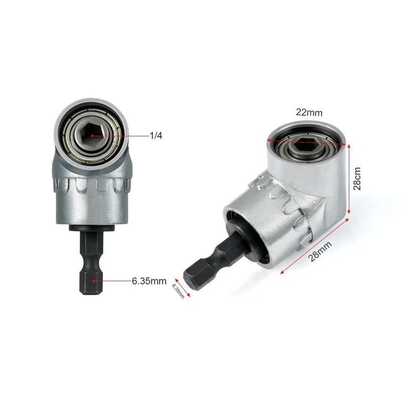 Right Angle Drill Bit Extension Hex Screwdriver Adapter 3