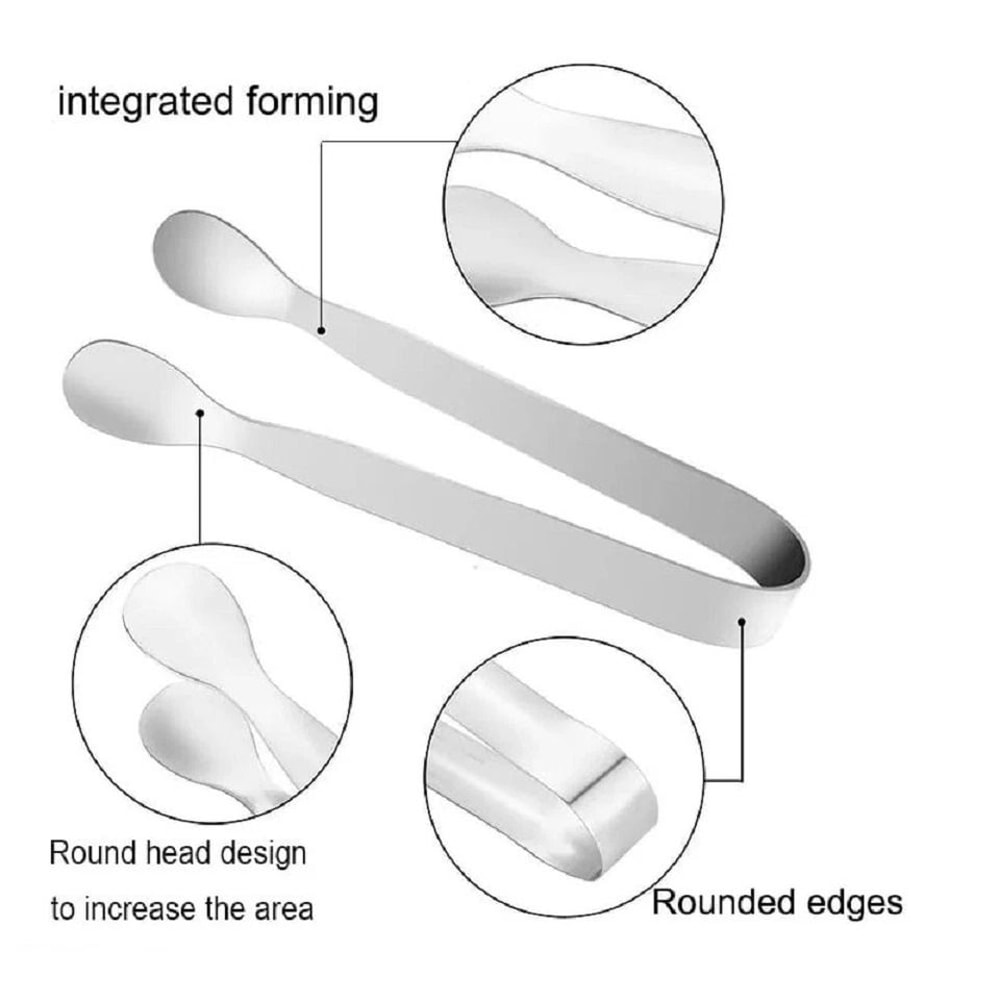 Stainless Steel Mini Tongs For Sugar Cubes Ice And Coffee Bar Use 2