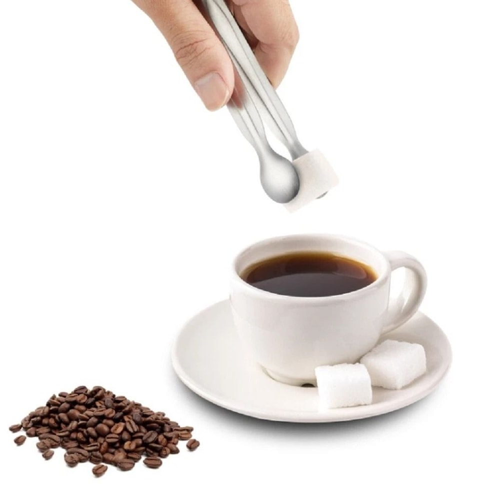 Stainless Steel Mini Tongs For Sugar Cubes Ice And Coffee Bar Use 0