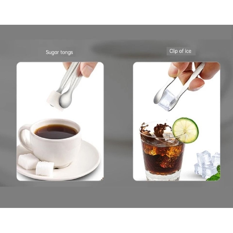 Stainless Steel Mini Tongs For Sugar Cubes Ice And Coffee Bar Use 4