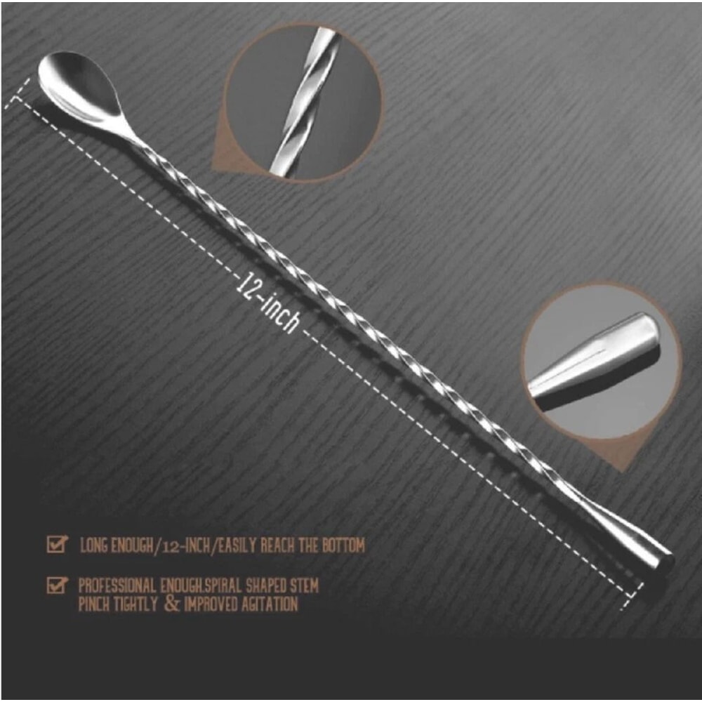 Stainless Steel Bar Spoon Professional Cocktail Mixing Tool For Bartenders 3
