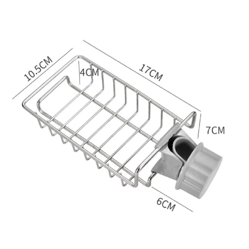 Kitchen Sink Organizer Rack Drain Sponge Holder Soap Dish Cloth Storage Stainless Steel 1