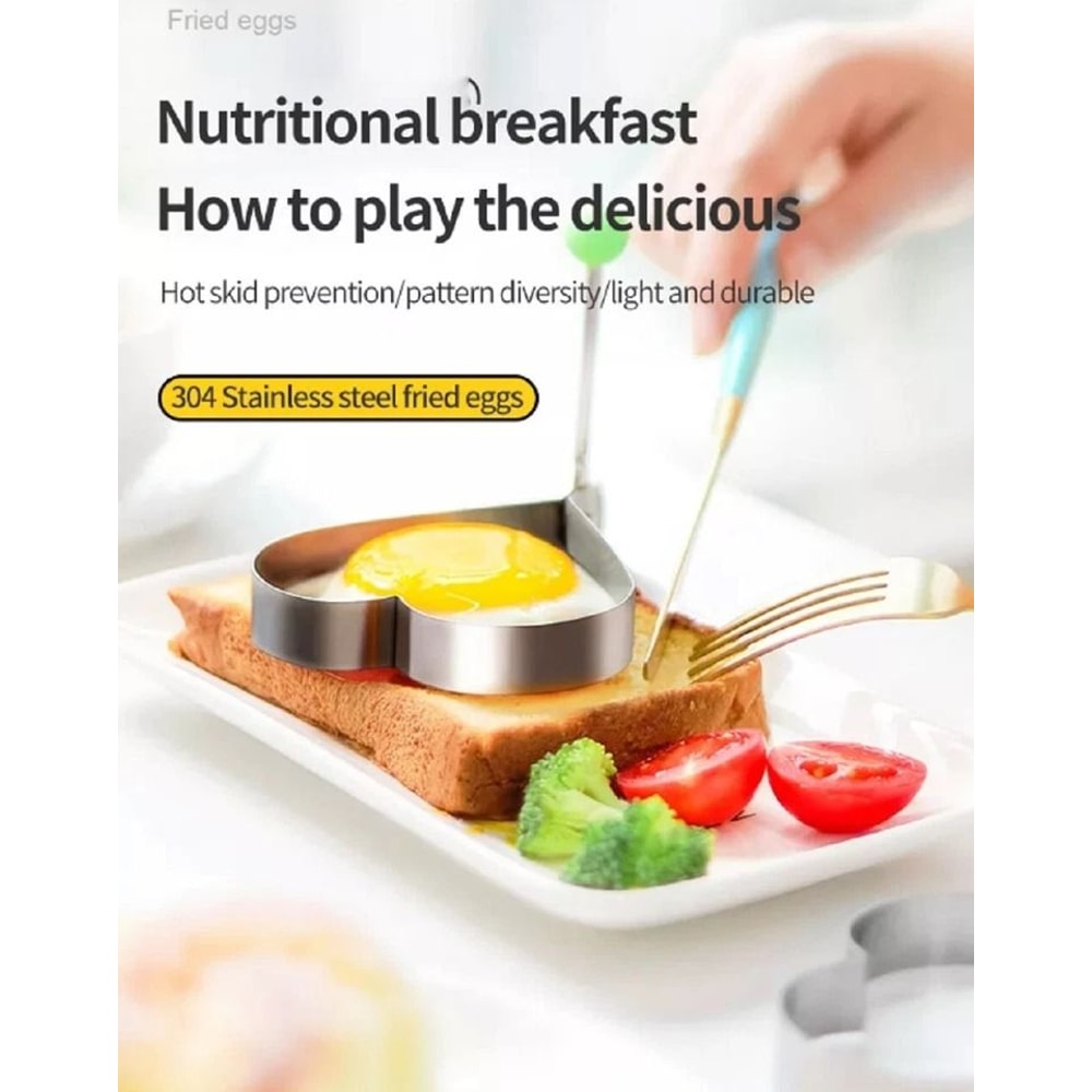 Nonstick Stainless Steel Pancake Egg Rings Set Ideal For Perfect Breakfasts 3
