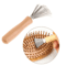 Hair Brush Cleaner Tool Metal Rake With Wooden Handle For Lint Hair Dust Removal 0