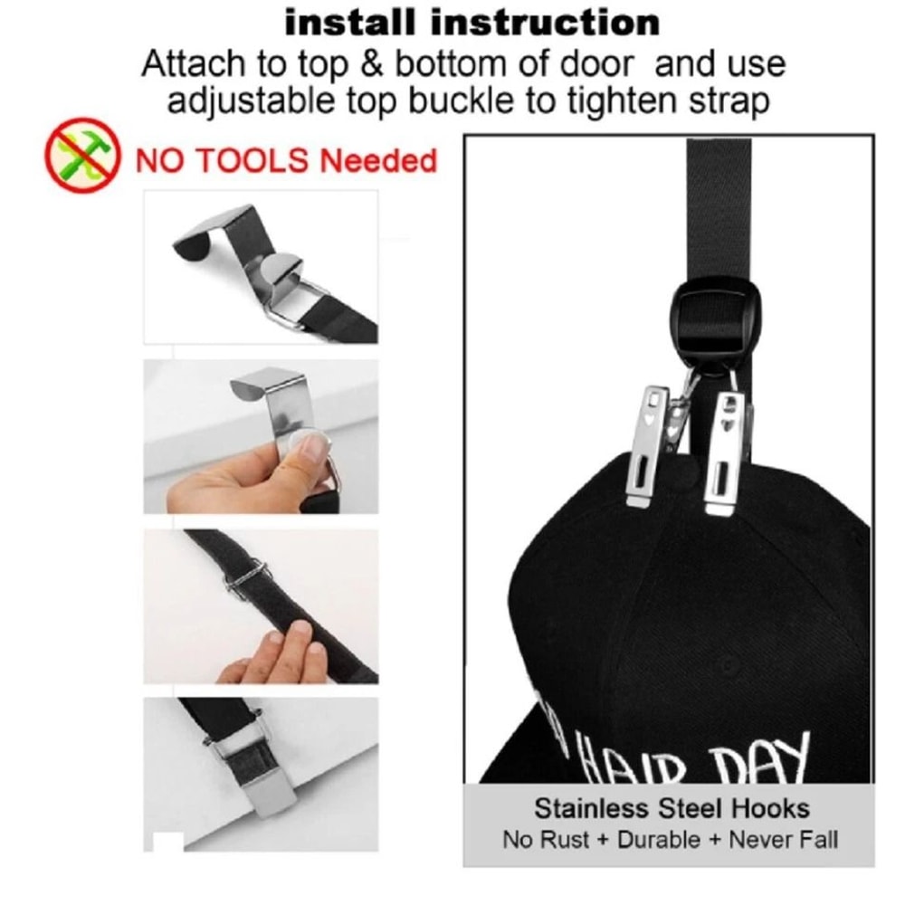 Baseball Cap Organizer Rack Convenient Closet Door Hanger For Storage 1