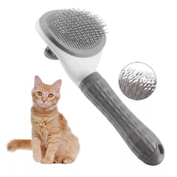 pet hair remover brush self-cleaning deshedding comb for dogs & cats grooming tool for shedding control