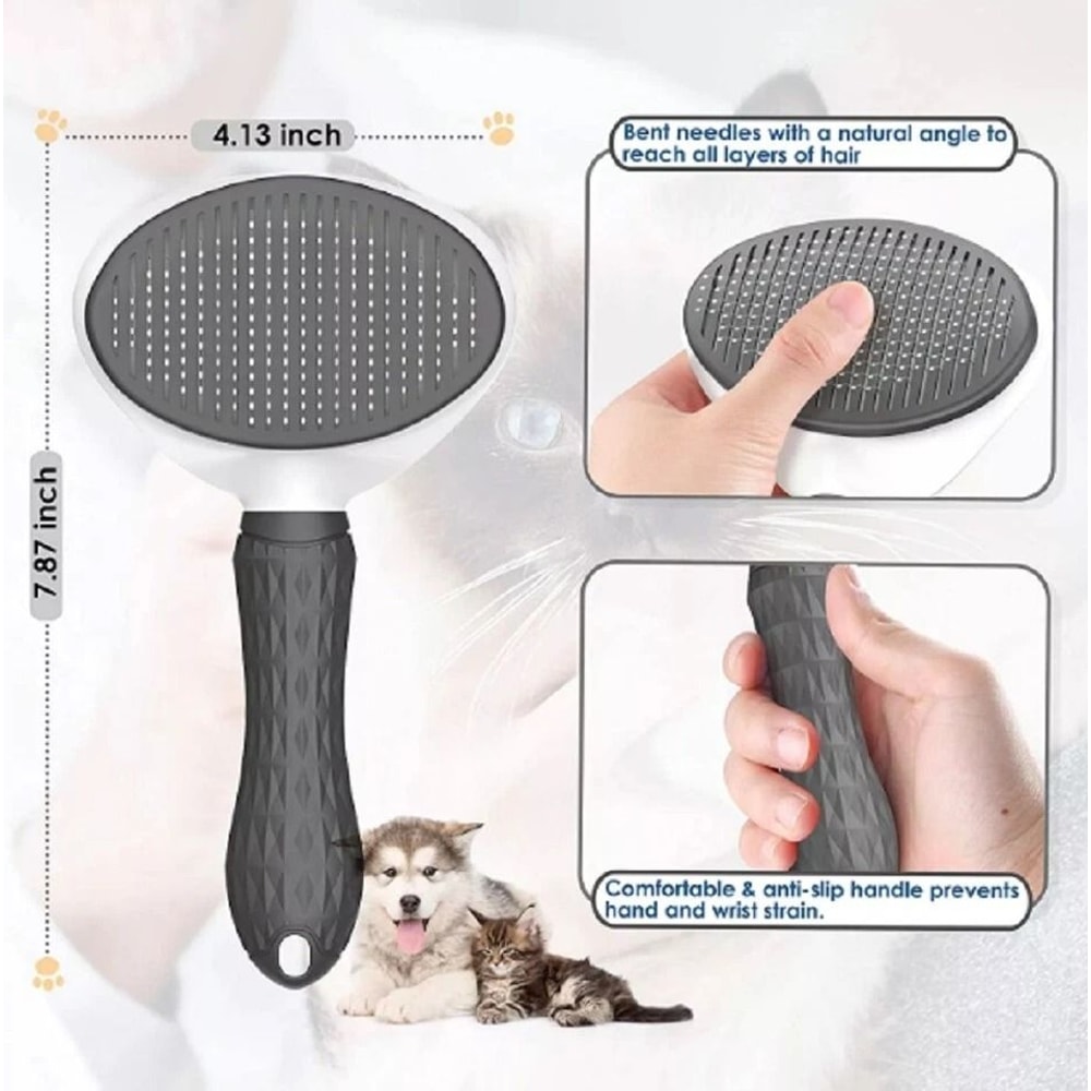 Pet Hair Remover Brush SelfCleaning Deshedding Comb For Dogs Cats Grooming Tool For Shedding Contr 1