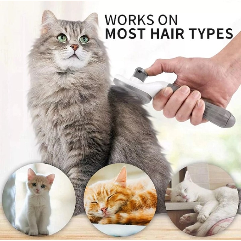 Pet Hair Remover Brush SelfCleaning Deshedding Comb For Dogs Cats Grooming Tool For Shedding Contr 3