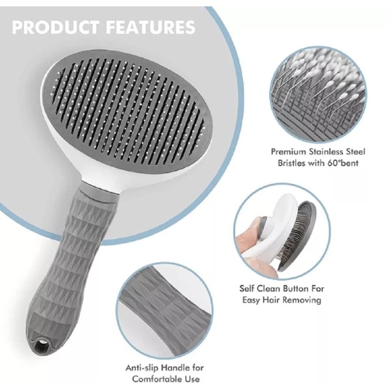 Pet Hair Remover Brush SelfCleaning Deshedding Comb For Dogs Cats Grooming Tool For Shedding Contr 4