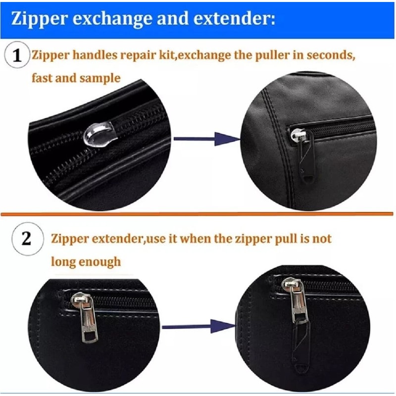 Zipper Pull Repair Kit Instant Zipper Tab Replacements For Bags Jackets And Luggage 5