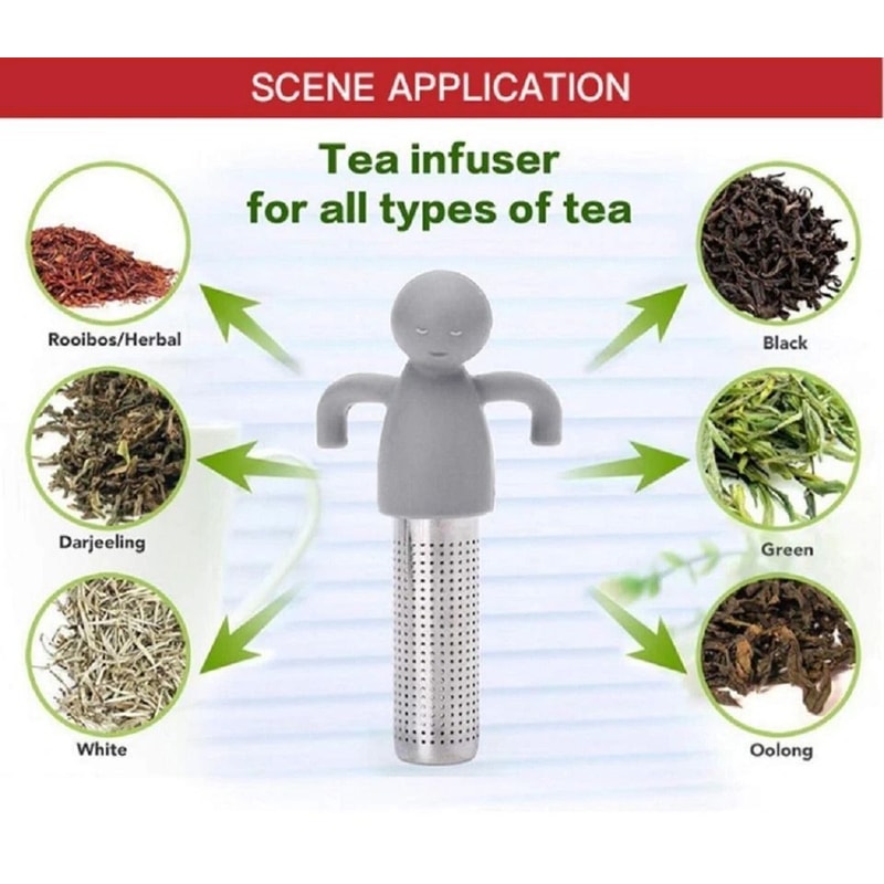 Loose Leaf Tea Infuser Stainless Steel Mesh Strainer With Silicone Handle Premium Tea Filter Set 5