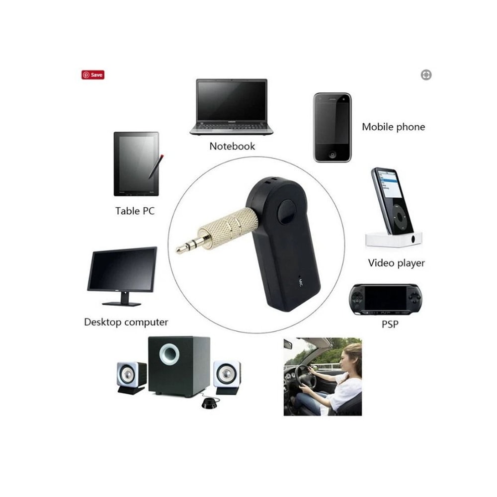 Bluetooth AUX Adapter Wireless Music Receiver For Car Home Stereo 2