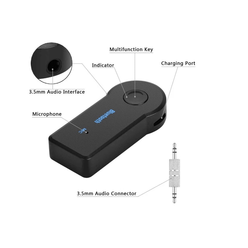 Bluetooth AUX Adapter Wireless Music Receiver For Car Home Stereo 3