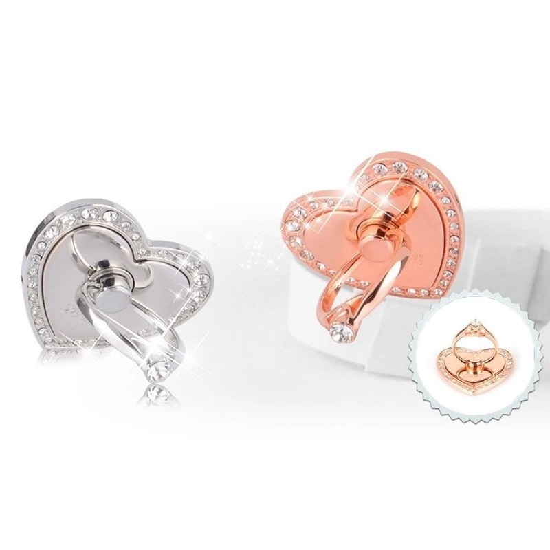 Heart Ring Phone Holder Rotating Finger Grip Stand For Smartphones 1