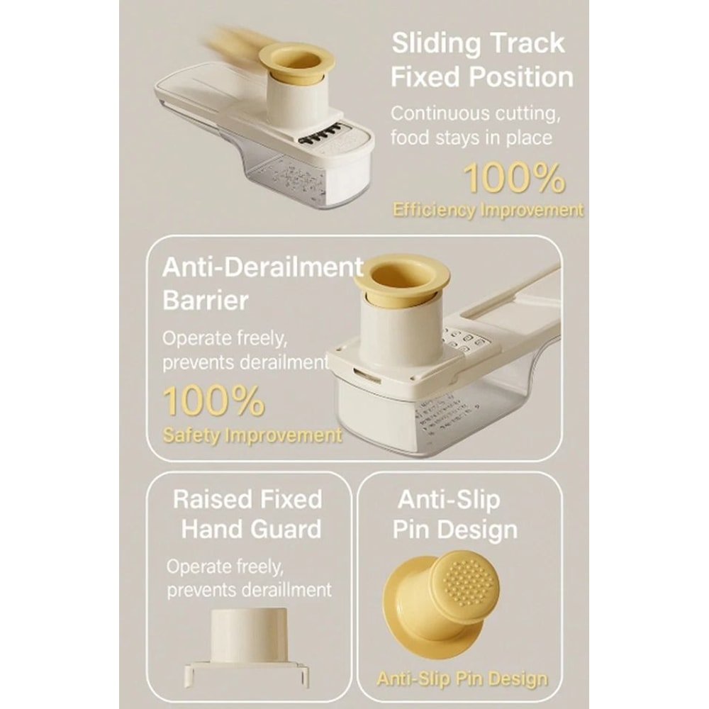 Ginger Garlic Slicer Grater Mandoline With Hand Guard Easy Grip Kitchen Tool For Effortless Slicin 6