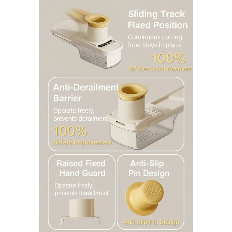 Ginger Garlic Slicer Grater Mandoline With Hand Guard Easy Grip Kitchen Tool For Effortless Slicin 6