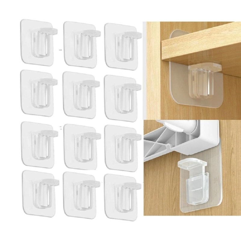 Heavy Duty SelfAdhesive Shelf Support Pegs Partition Clips For Durable Organization 5