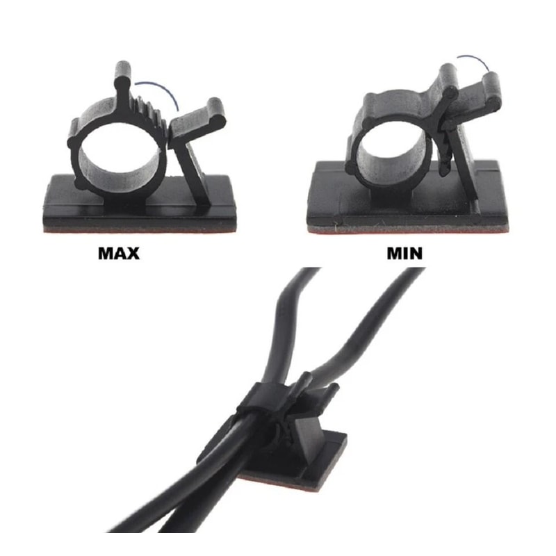 Self Adhesive Cable Clips For Cord Wire Organization Desk Wall Home Use 3