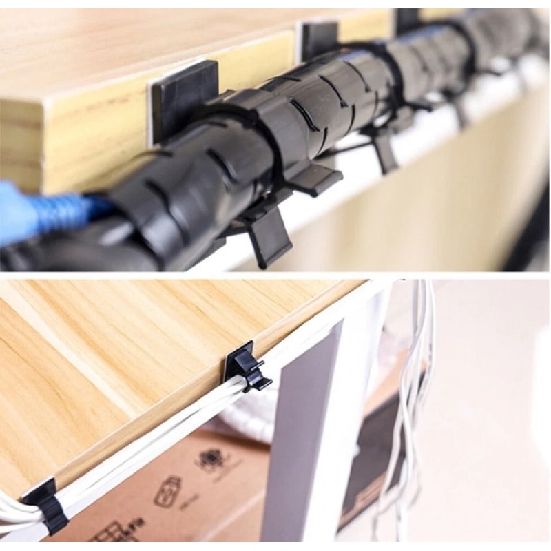 Self Adhesive Cable Clips For Cord Wire Organization Desk Wall Home Use 0