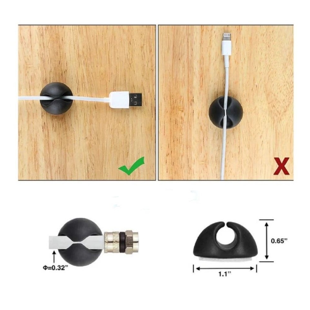Cable Organizer Reel Set Cord Winder Clips For Desk And Charger Management 1