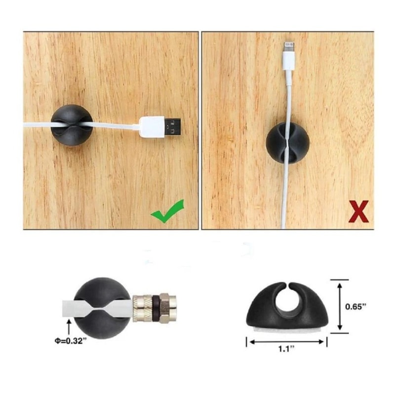 Cable Organizer Reel Set Cord Winder Clips For Desk And Charger Management 1