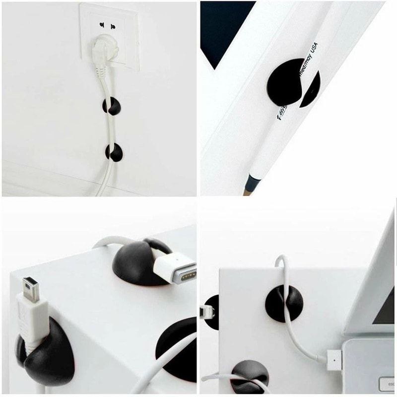 Cable Organizer Reel Set Cord Winder Clips For Desk And Charger Management 2
