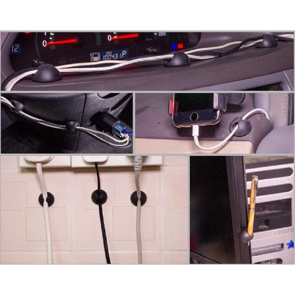 Cable Organizer Reel Set Cord Winder Clips For Desk And Charger Management 4