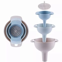 kitchen funnel set with detachable strainer versatile oil, liquid & dry ingredient transfer tool