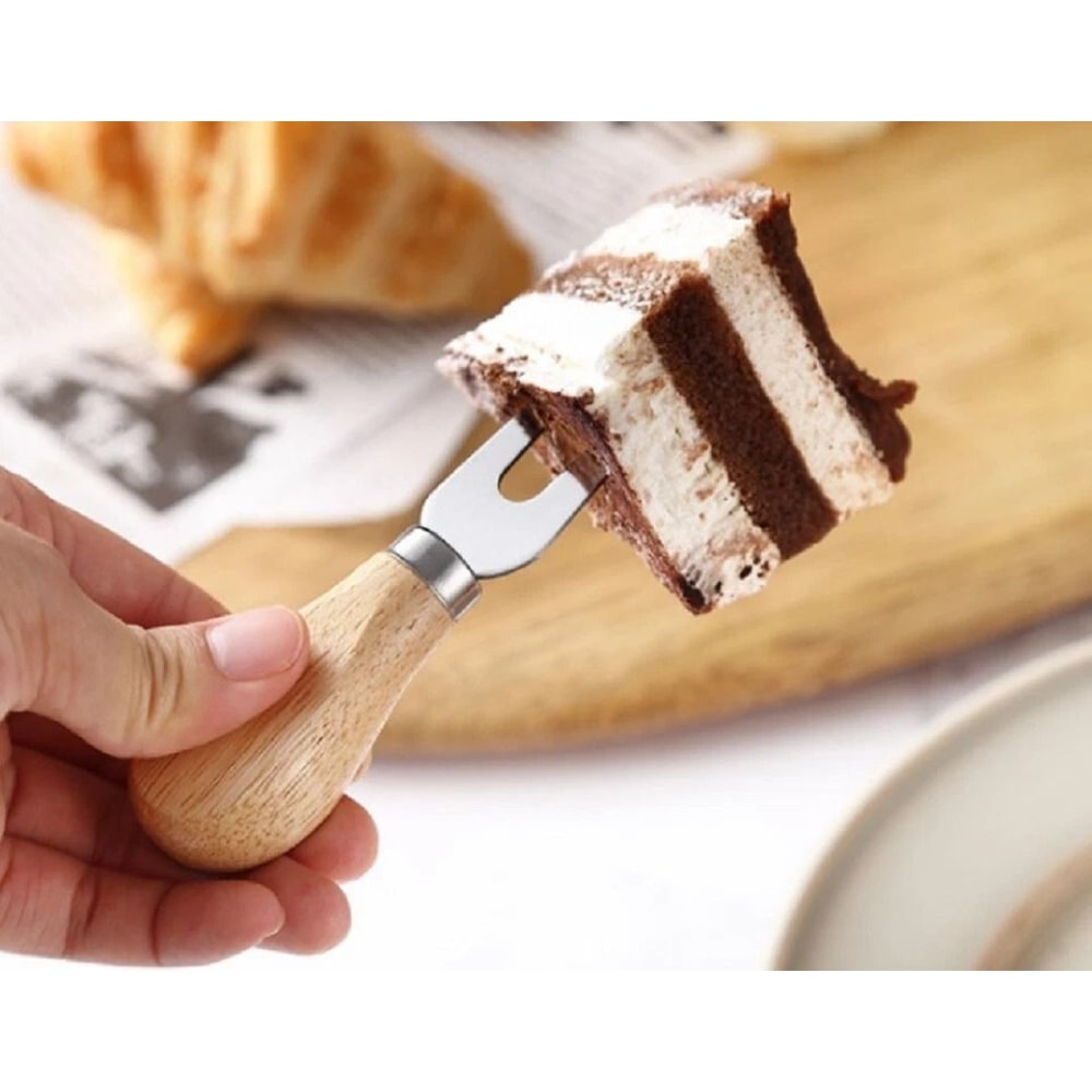 Cheese Knife Set Stainless Steel Cutters With Wooden Handles For Serving Platters 3