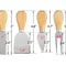 Cheese Knife Set Stainless Steel Cutters With Wooden Handles For Serving Platters 6