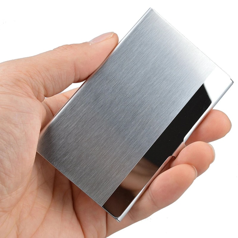 Stainless Steel Business Card Holder Case Slim Durable Metal Wallet For ID Credit Cards And Busines 0
