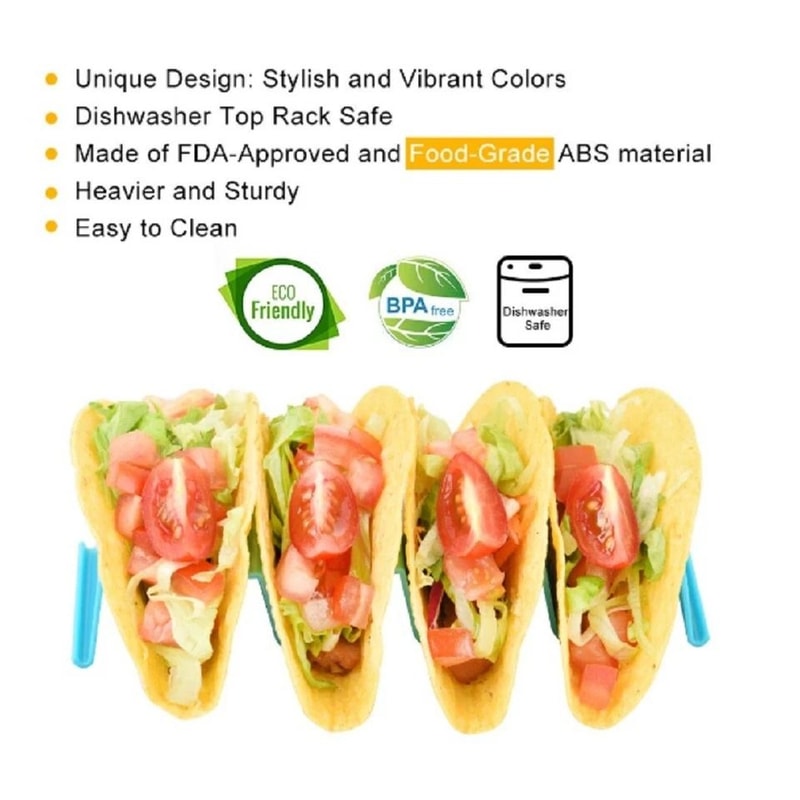 Taco Holder Stand For Hard Shell Tacos BPAFree Durable Plastic Tray For Easy Tacos 2