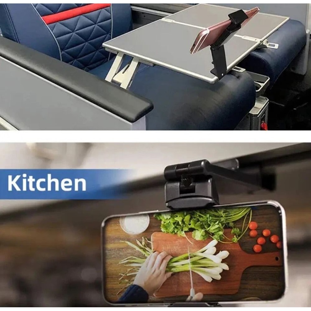 Travel Phone Holder Mount Airplane Seat Tray Luggage Handle Desk Clip HandsFree 5