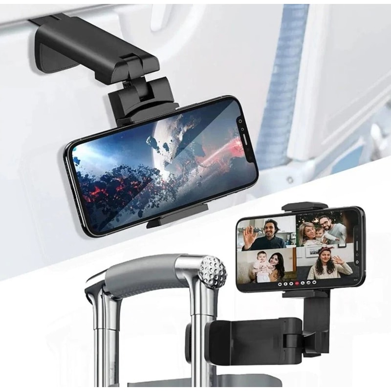 Travel Phone Holder Mount Airplane Seat Tray Luggage Handle Desk Clip HandsFree 0