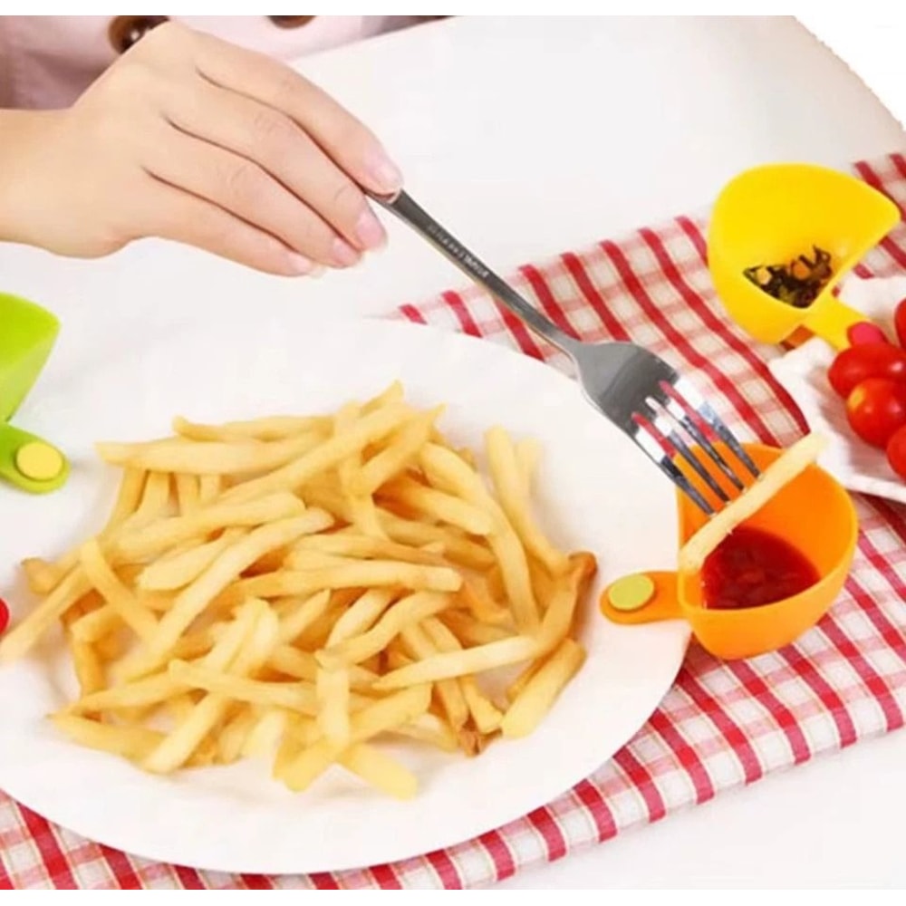 ClipOn Dip Bowls Set Chip Dip Snack Serving Bowls With Sauce Holders 2