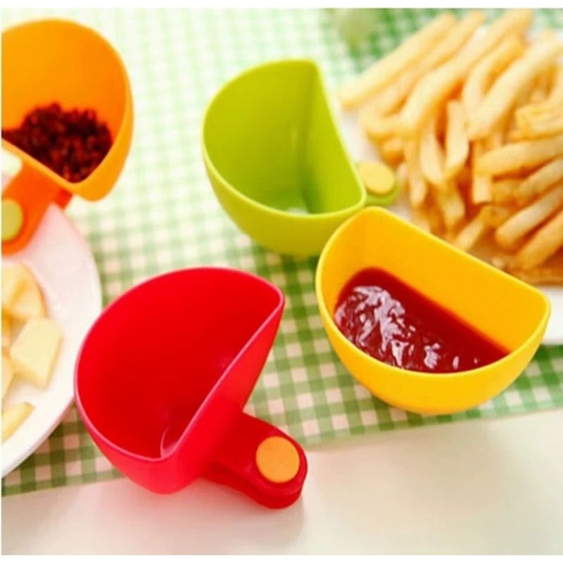 ClipOn Dip Bowls Set Chip Dip Snack Serving Bowls With Sauce Holders 4