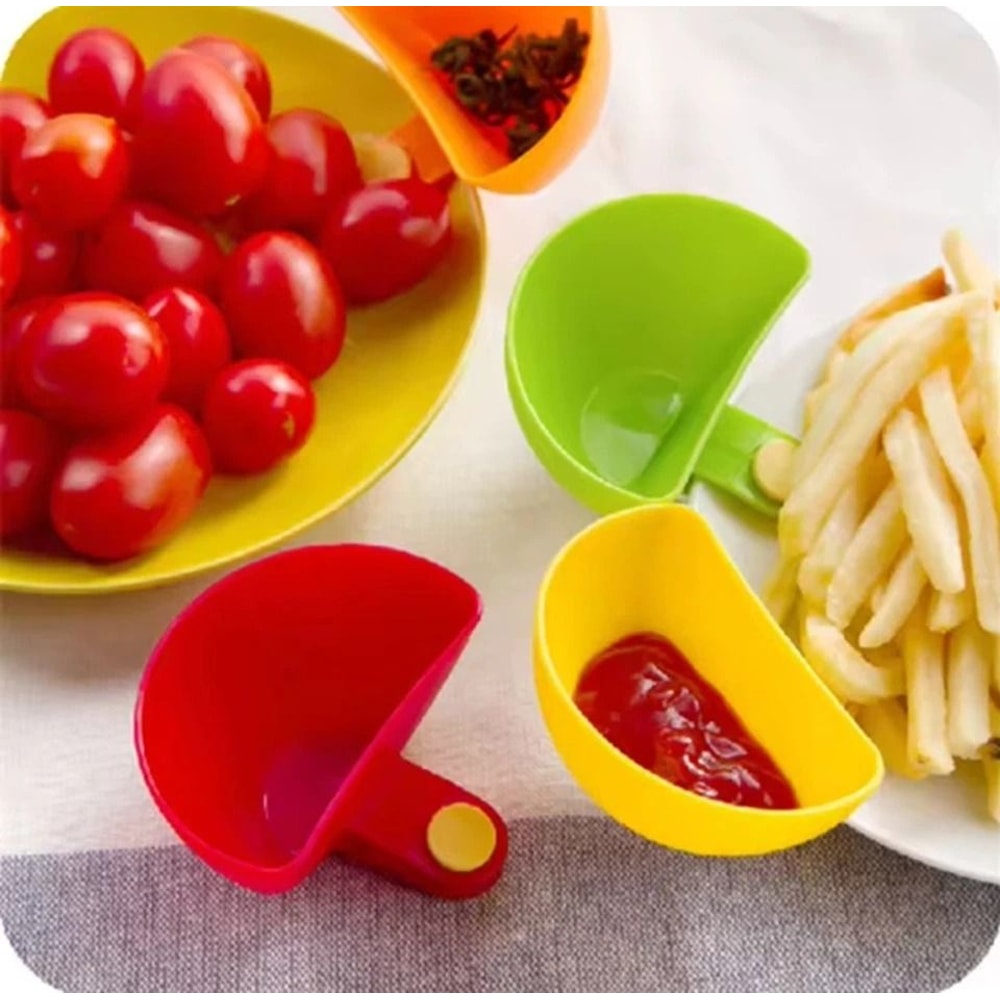 ClipOn Dip Bowls Set Chip Dip Snack Serving Bowls With Sauce Holders 5