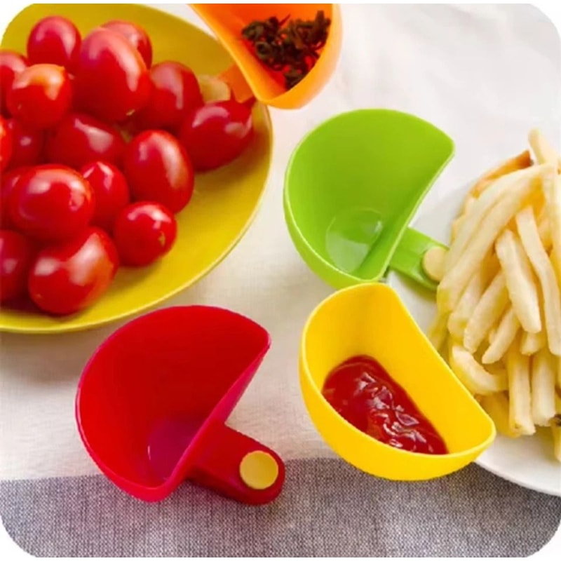 ClipOn Dip Bowls Set Chip Dip Snack Serving Bowls With Sauce Holders 5