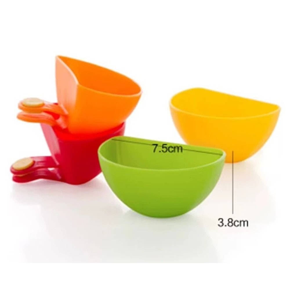 ClipOn Dip Bowls Set Chip Dip Snack Serving Bowls With Sauce Holders 7
