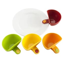 clip-on dip bowls set chip & dip snack serving bowls with sauce holders