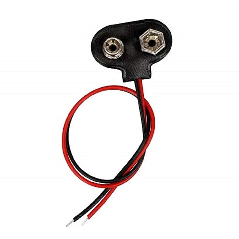 Battery Snap Connector Clip With TType Leads For DIY Projects Black Wire 1
