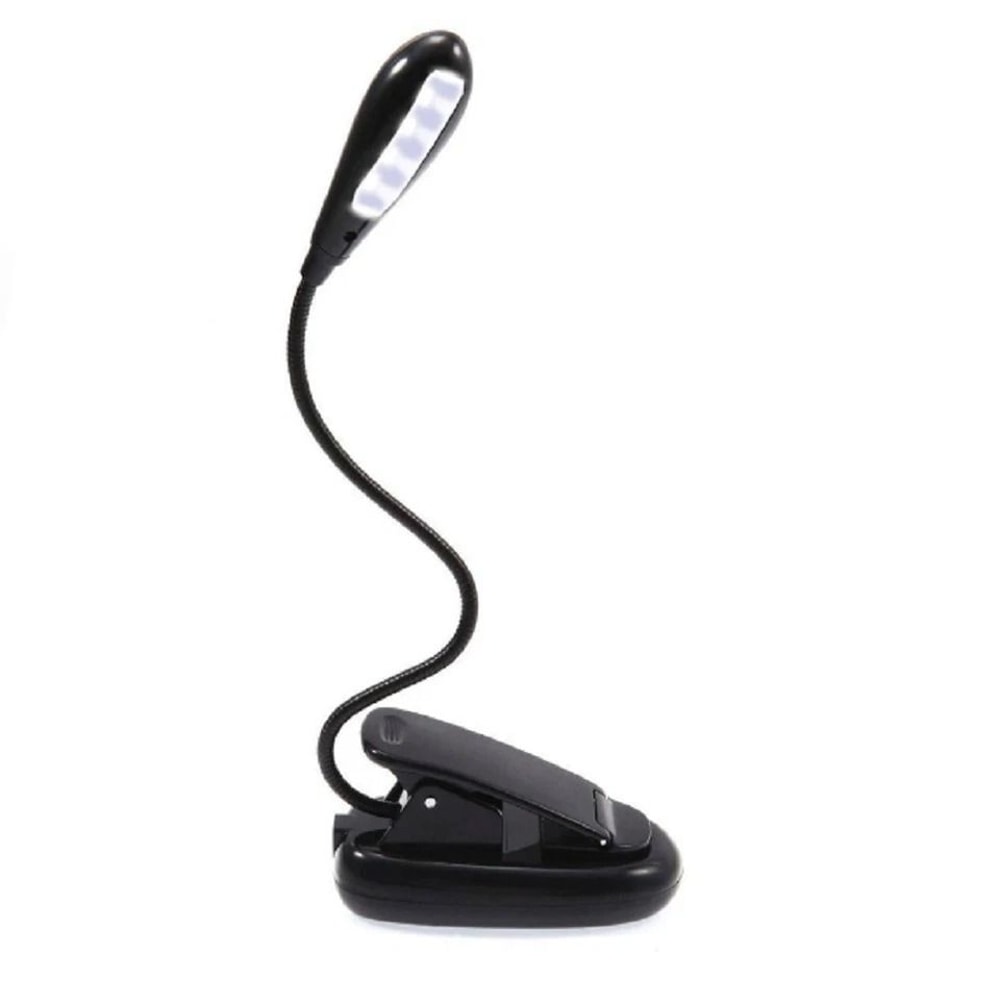 ClipOn LED Reading Light For Book And Laptop Flexible BatteryPowered Adjustable Lamp 0