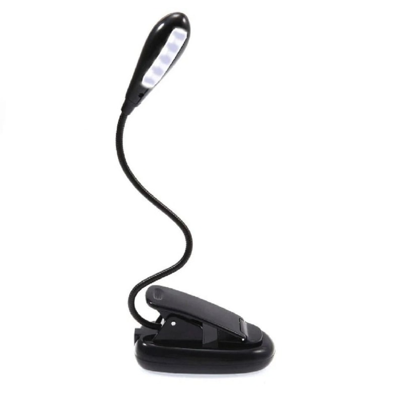 ClipOn LED Reading Light For Book And Laptop Flexible BatteryPowered Adjustable Lamp 0