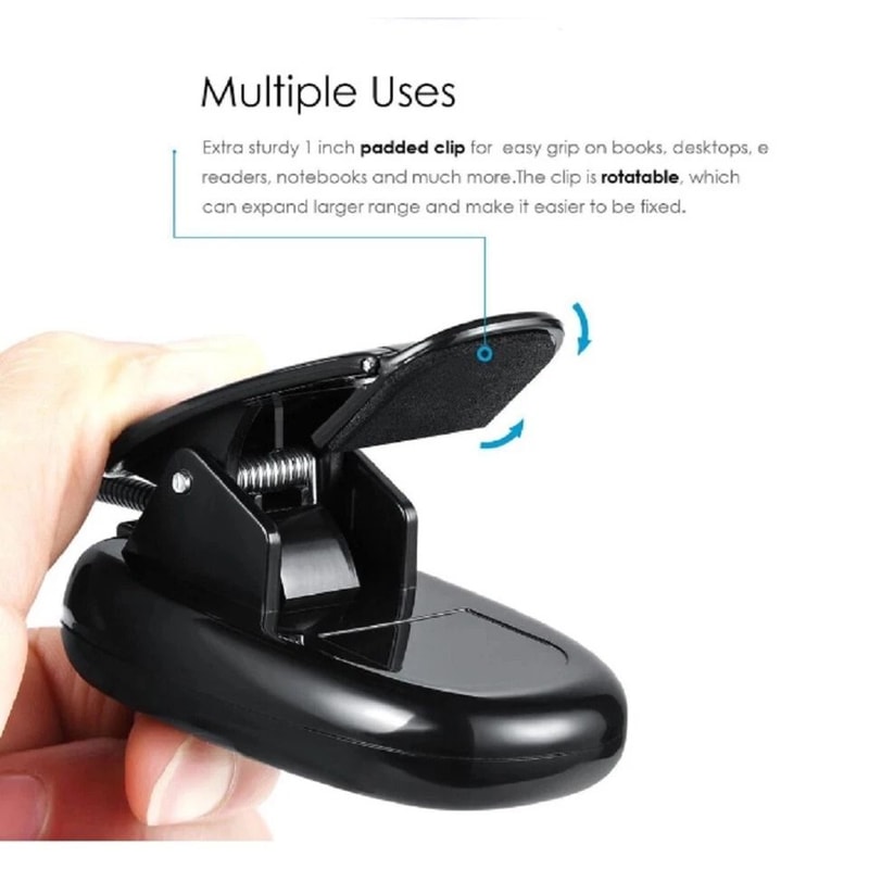 ClipOn LED Reading Light For Book And Laptop Flexible BatteryPowered Adjustable Lamp 3