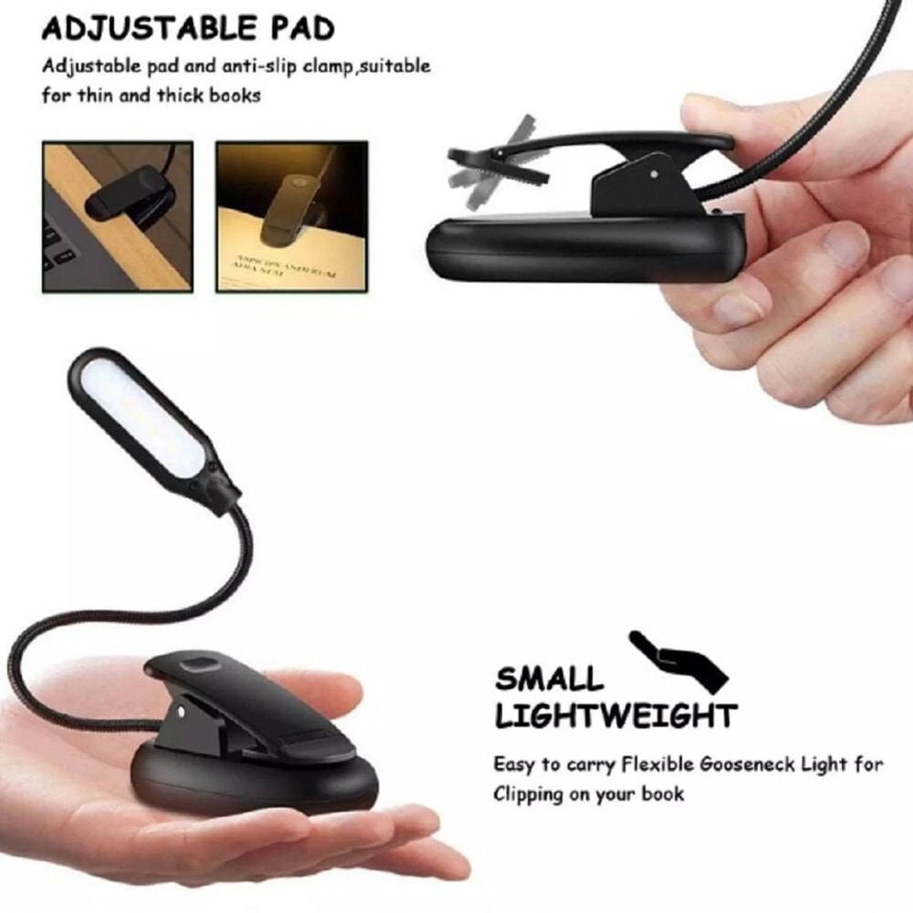 ClipOn LED Reading Light For Book And Laptop Flexible BatteryPowered Adjustable Lamp 4